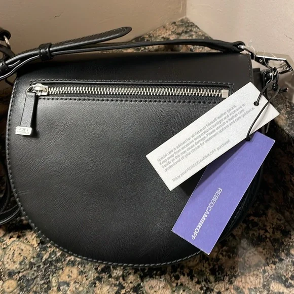 Rebecca Minkoff Black Aster Saddle Crossbody Retail 295.00 NWT - Picture 6 of 9